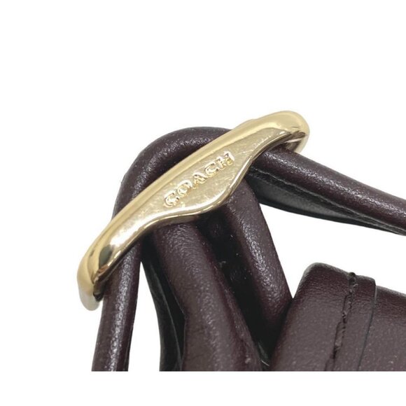 Coach F11911 Patricia Floral Embroidery Varsity Shoulder Bag Purple Leather - Picture 7 of 11